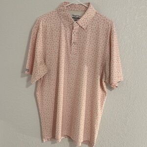 Straight Down Performance Polo white with orange dice design